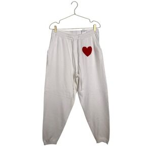 JustFab Women's White Knit Jogger Sweatpants – Size L